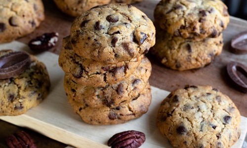 Cookies Noix de pécan, pépites de chocolat et farine de châtaignes