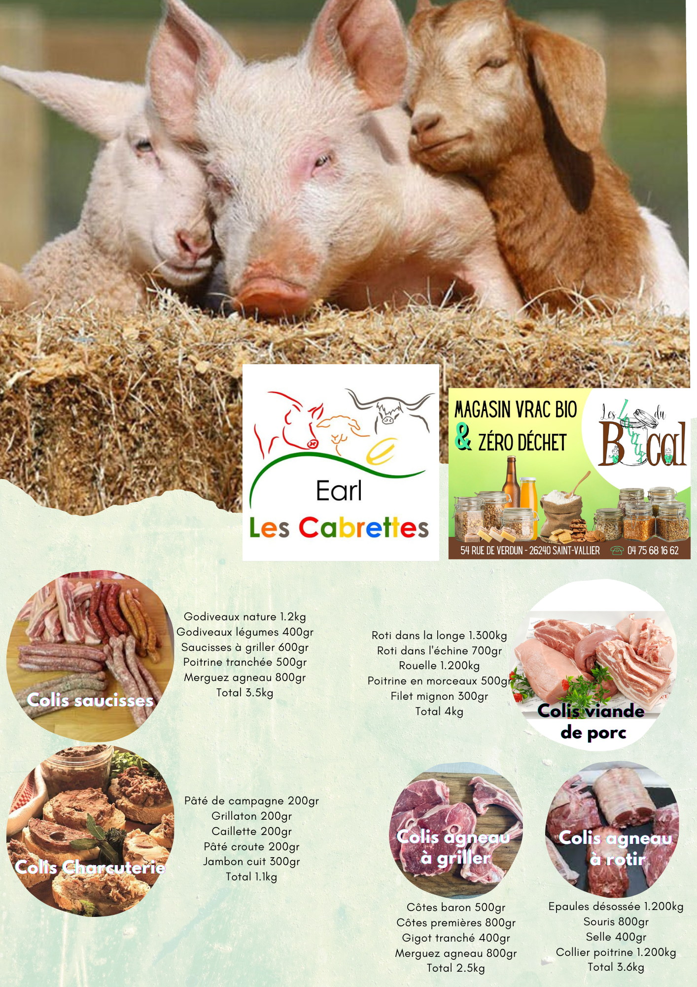 Colis de viande à reserver